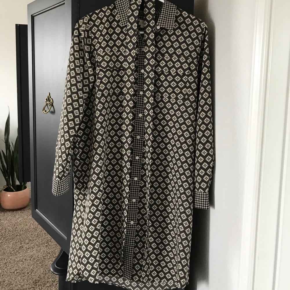 LOFT button down shirt dress with belt - size MP